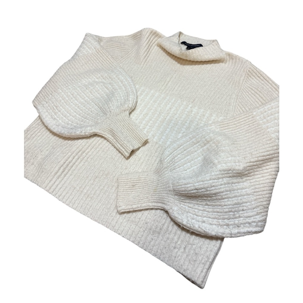 French Connection Vhori Mock Neck Sweater In Oatmeal Mel Women’s Size Medium - Picture 5 of 12